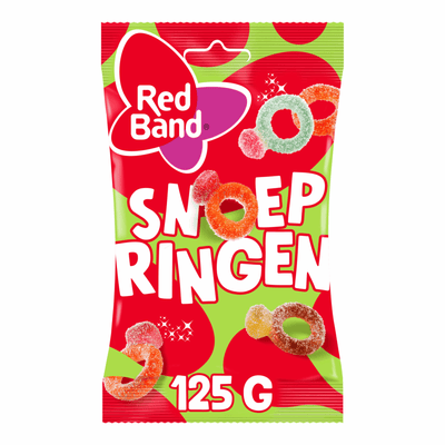 Sachet de bonbons anneaux acidulés bande rouge (12x 102g)
