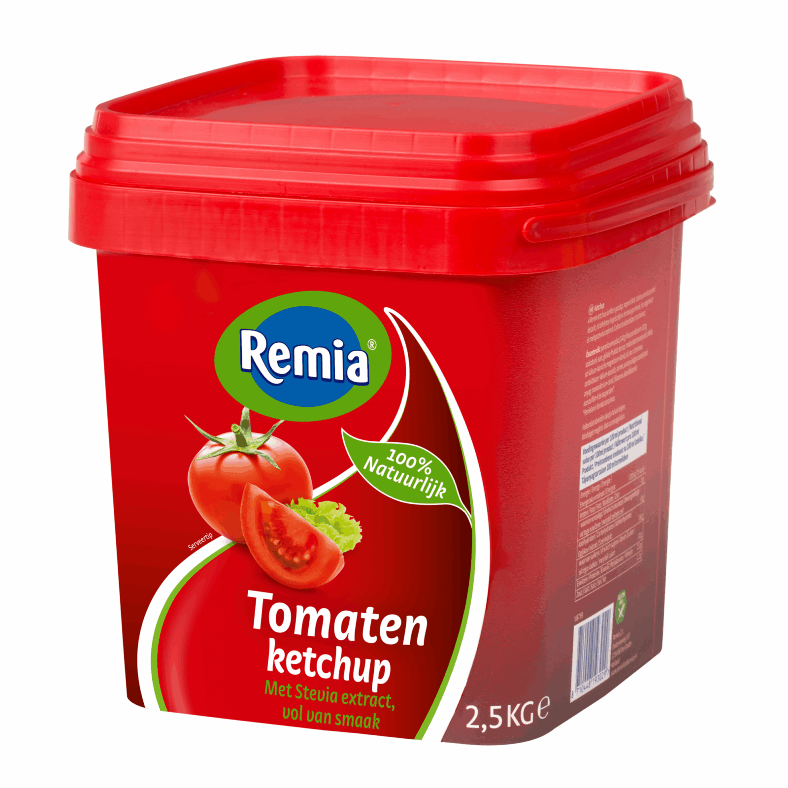 Seau carré de ketchup aux tomates Remia (2,5kg)