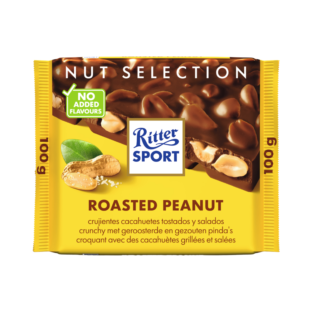 Ritter sport chocolat au lait aux cacahuètes grillées légèrement salées 100 gr