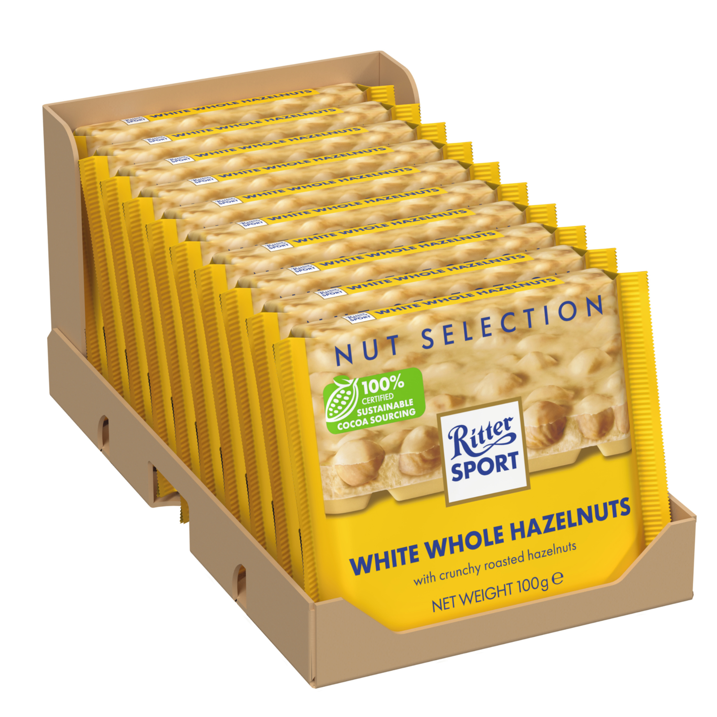 Ritter sport noisettes entières blanches (10x 100gr)
