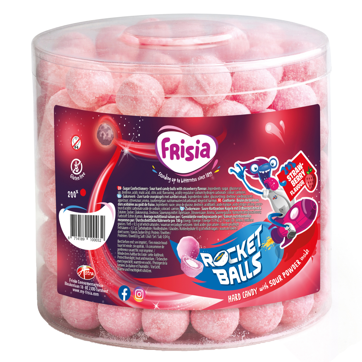 Frisia boules de roquette boules de fraises aigres (200 pièces)