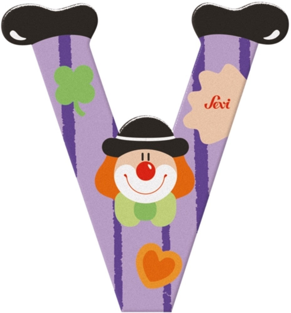 Sevi lettre clown v: 10 cm (81758)
