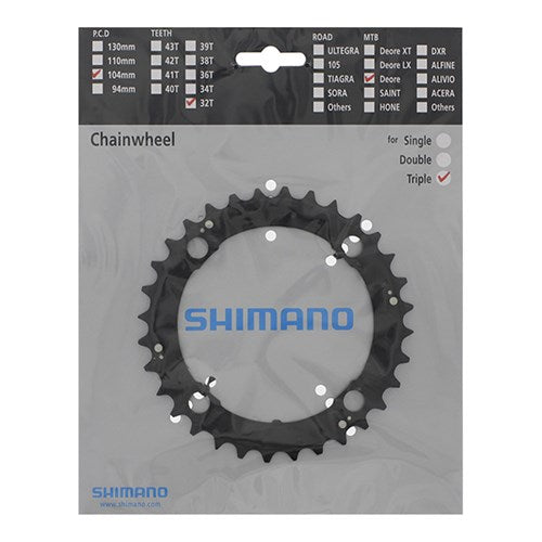 Plateau Shimano 9V FFC-M480 32T acier 4 bras zw