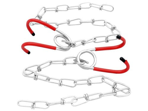 chaînes de suspension avec crochets rouge argent 2 pcs