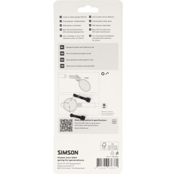 Miroir Simson excellent antireflet rond