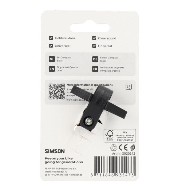 Simson cloche compacte argent