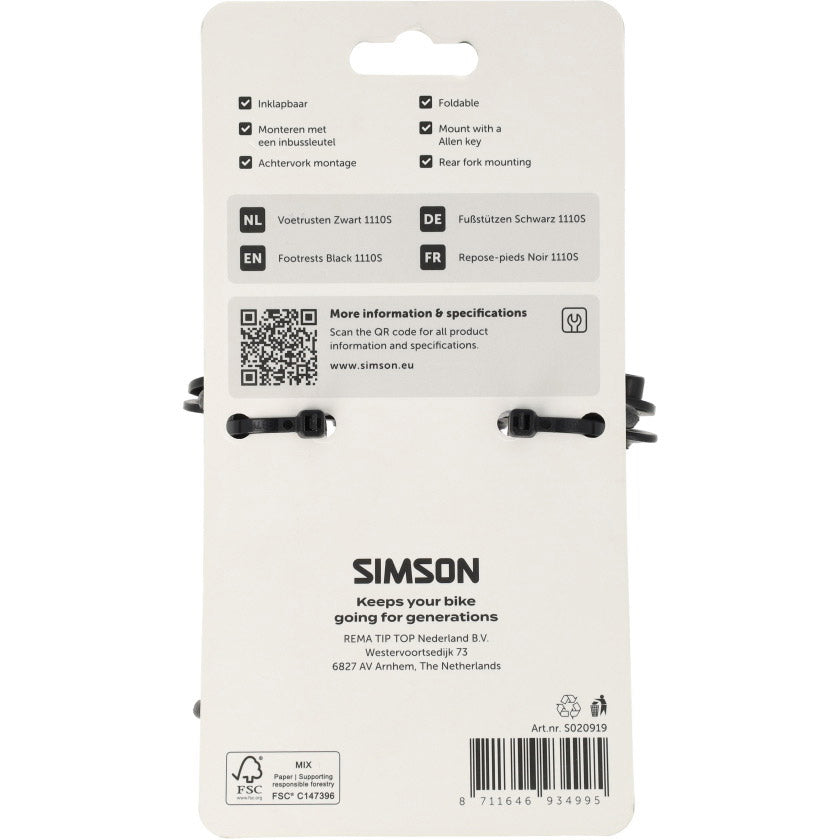 Repose-pieds Simson noirs 1110s