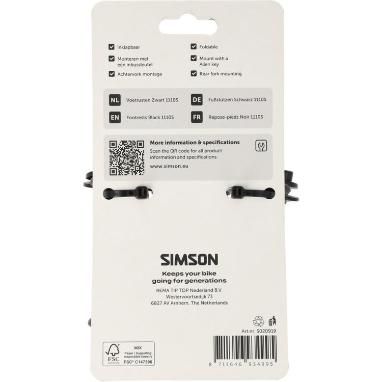 Repose-pieds Simson noirs 1110s