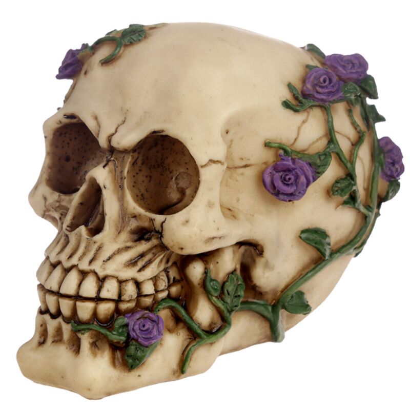 Skull Bones with Purple Roses Accessory Home
