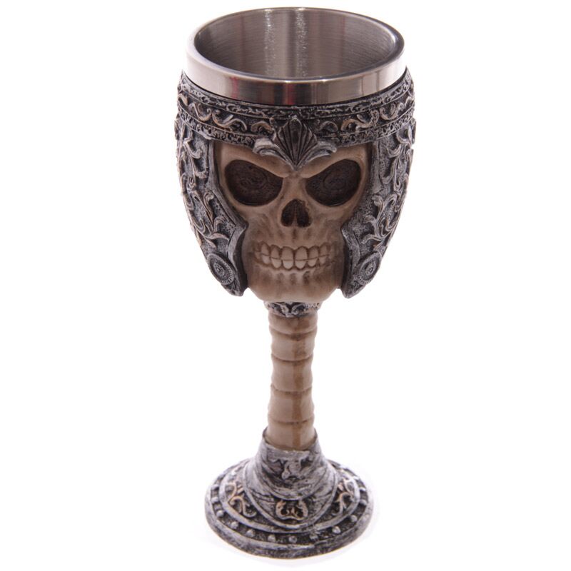 Chalice décorative gothique du crâne guerrier