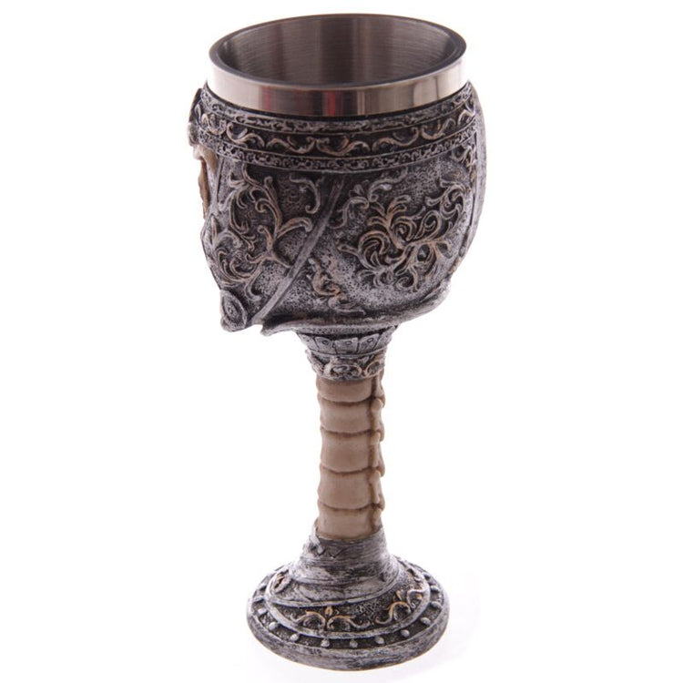 Chalice décorative gothique du crâne guerrier
