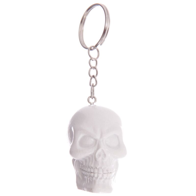 Porte-clés tête de mort noir et blanc