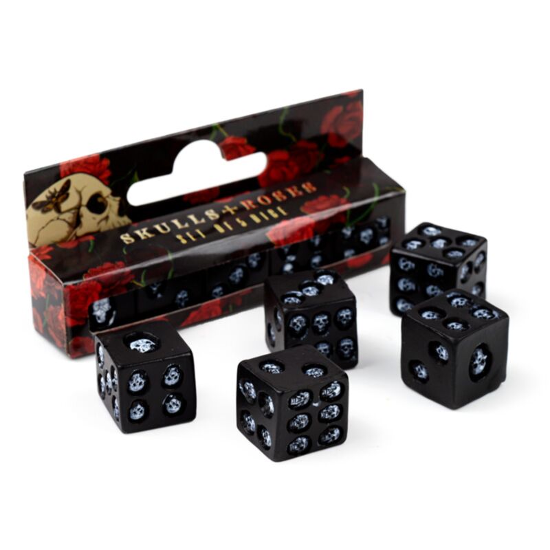 Ensemble de dés de crâne noir de 5