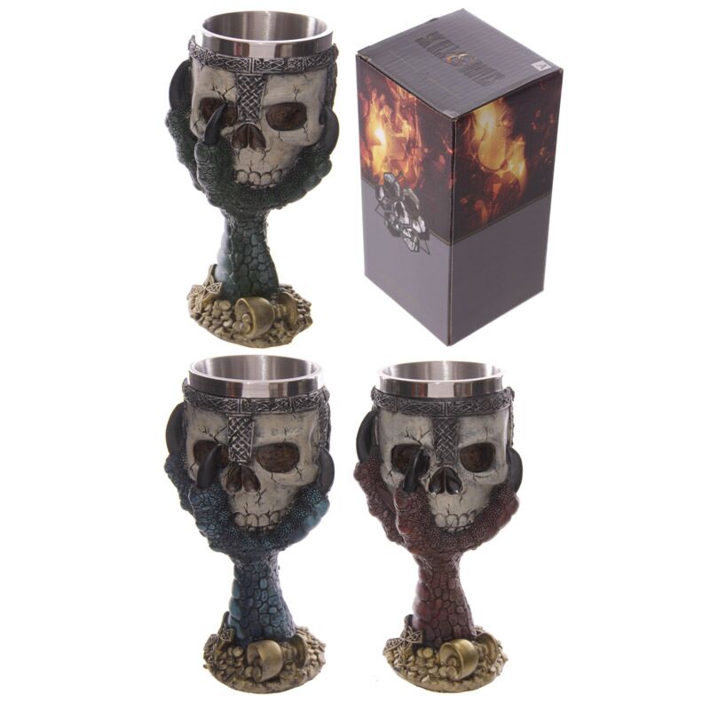 Dragon Claw Warrior Skull Dorative Chalice