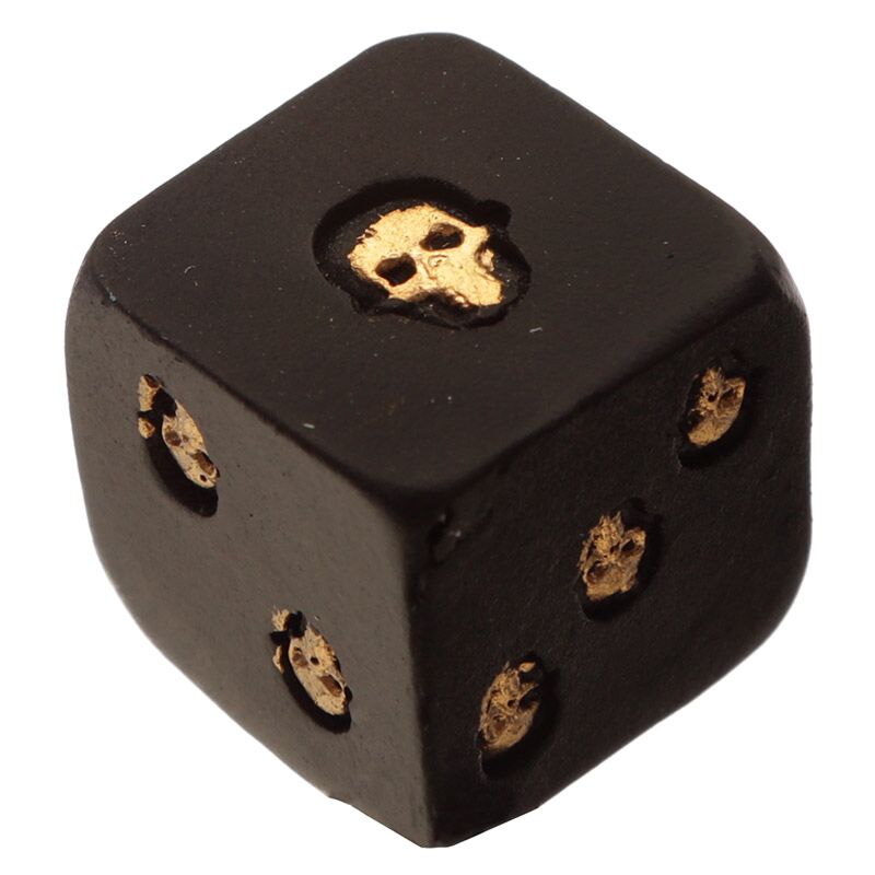 Ensemble de dés Roses de crâne en or noir de 2