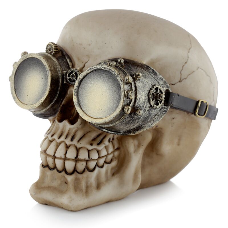Crâne de style punk à vapeur avec lunettes accessoire à la maison