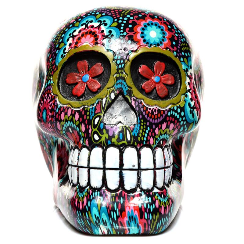 Slide de los Muertos Mexican Death Head Flower Home Accessory
