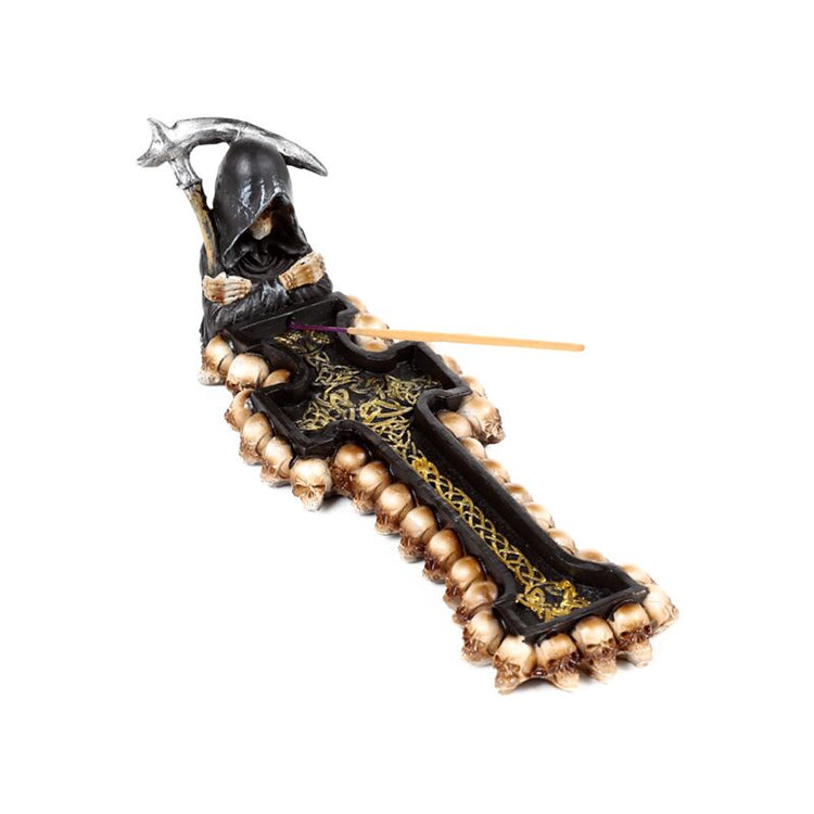 Porte encens croix de la mort faucheuse