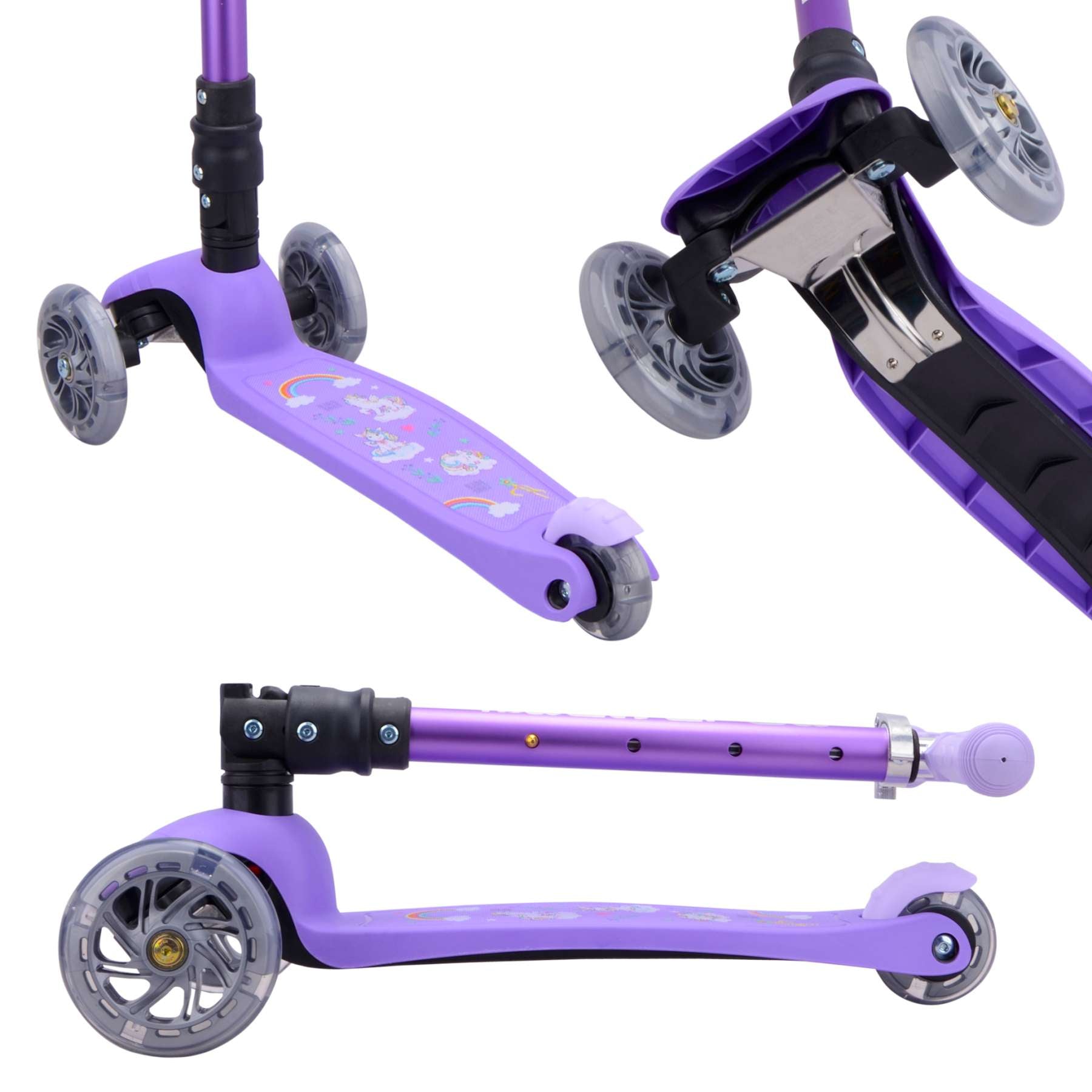Trottinette à trois roues Boldcube Teeny Fold - Licorne Violet