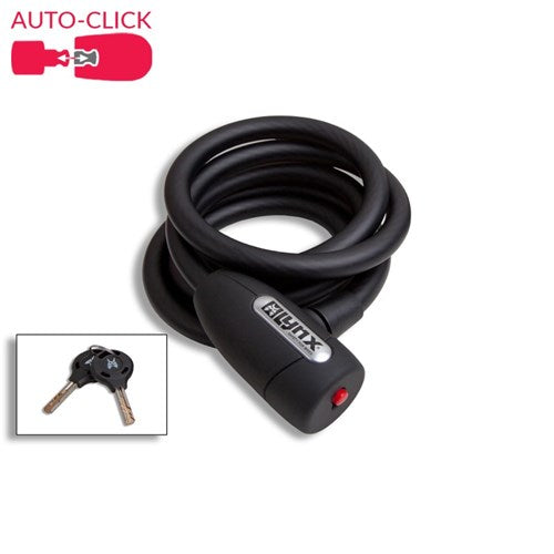 Verrouillage du câble en spirale lynx 180 cm Art 12 mm noir