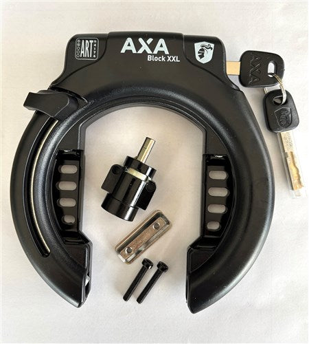 Block AXA XXL + POWERtube de verrouillage de la batterie dans le cadre