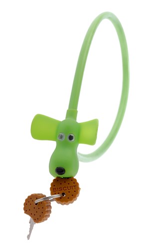 PEXKIDS BICYLY LOCK FLAPPIE DE WAAKHOND - 10mmx58cm - vert