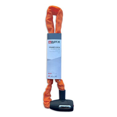 Orange Lynx Cityline M Lock de chaîne - 85 cm, acier durci, liens carrés de 5,5 mm, météorologiques, clics de voiture, 3 touches