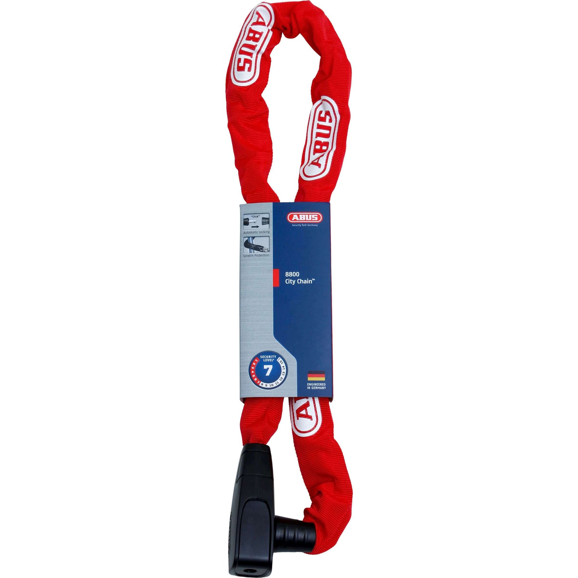 Abus CityChain 8800 120 Red - Chaîne de verrouillage 120cm