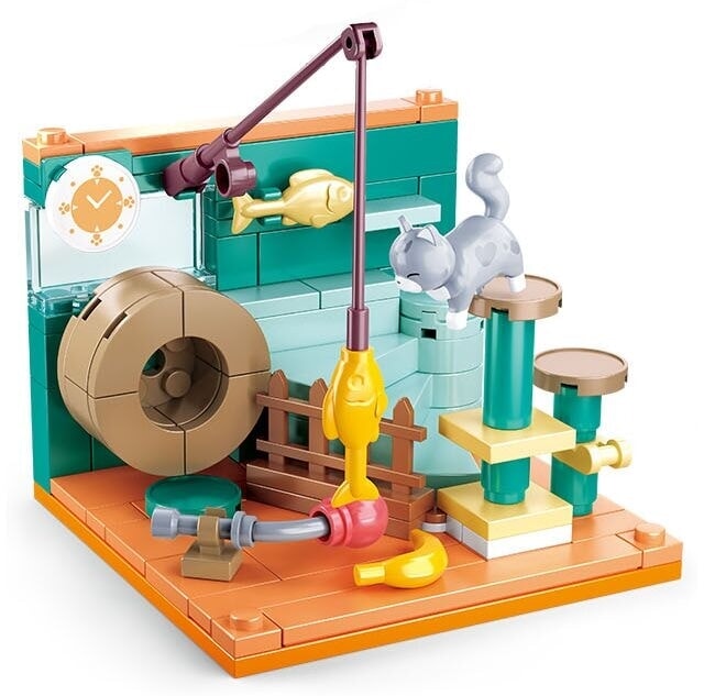 Chambre de rêve de fille Sluban du chat gris (m38-b0919c)