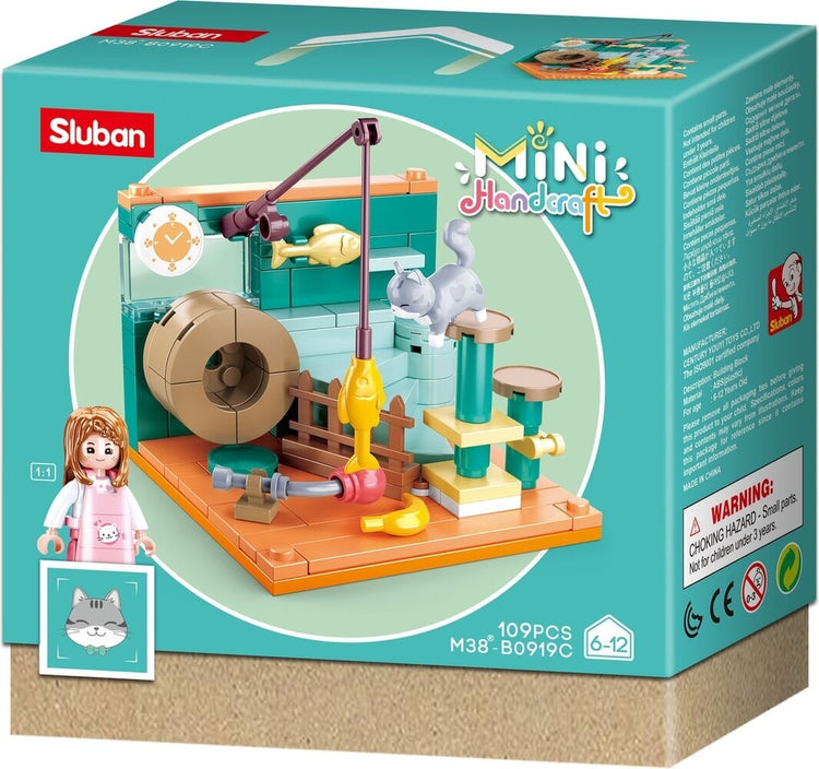 Chambre de rêve de fille Sluban du rêve de fille chat gris (m38-b0919c)