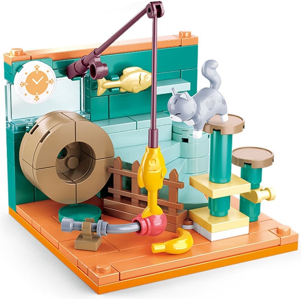 Chambre de rêve de fille Sluban du rêve de fille chat gris (m38-b0919c)