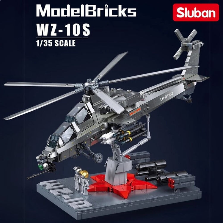 Sluban – hélicoptère d'attaque en briques, wz-10s 1 35 (m38-b1233)
