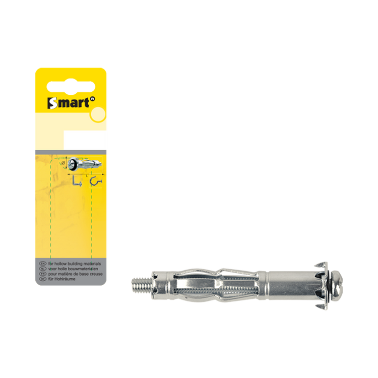 Pgb-europe intelligent | cheville métallique pour mur creux m5x52 zn | 4 pièces sm0hwp001050052h