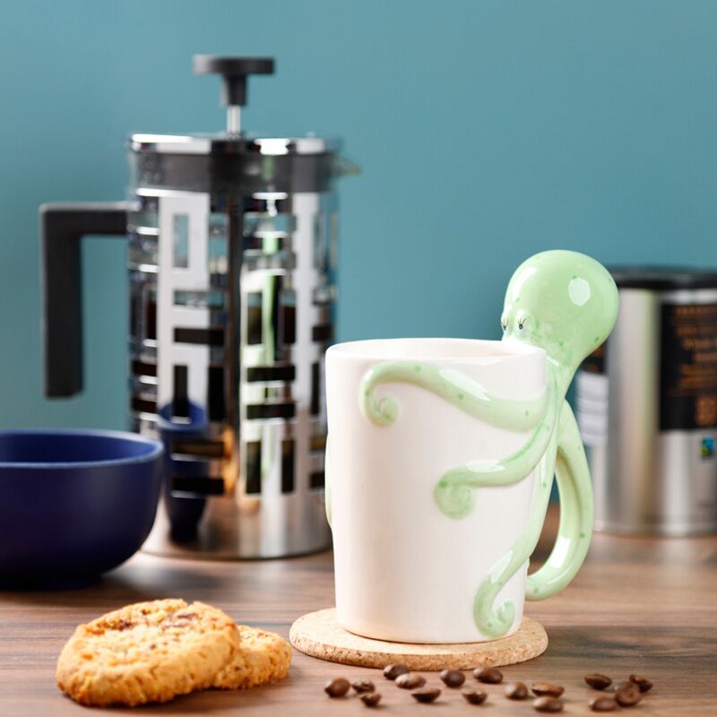 Lisa Parker Octopus Formed Handle Ceramic Mug