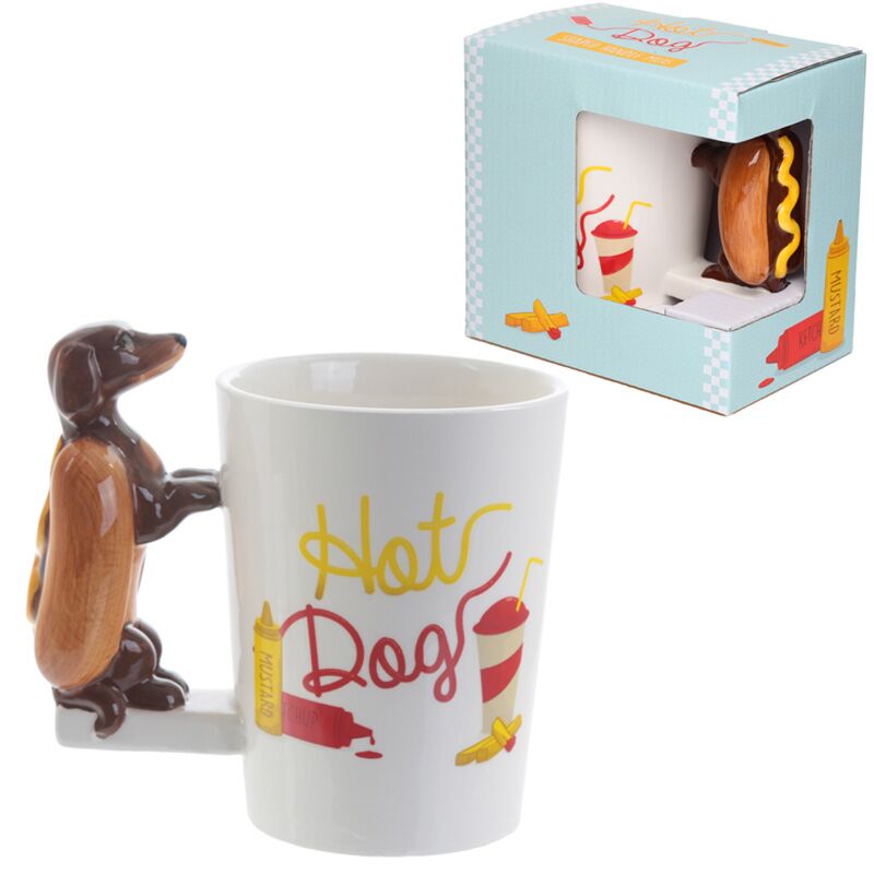 Hot-dog de la saucisse - Tasse en céramique de poignée formée