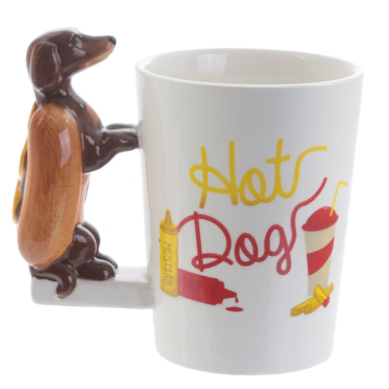 Hot-dog de la saucisse - Tasse en céramique de poignée formée