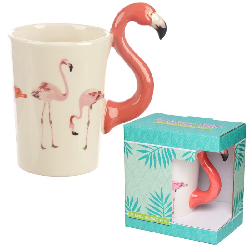 Flamingo Pink - Tasse en céramique de poignée formée