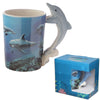 Dolphin sous-marin Formé Handle Ceramic Mug