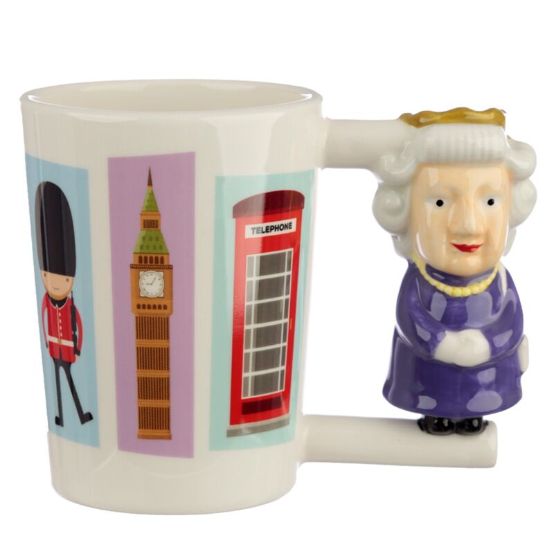 Tasse en céramique à anse en forme de reine