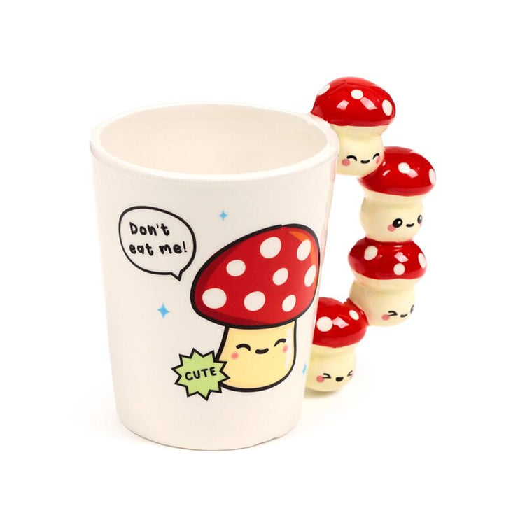 Tasse de poignée formée aux champignons mignons