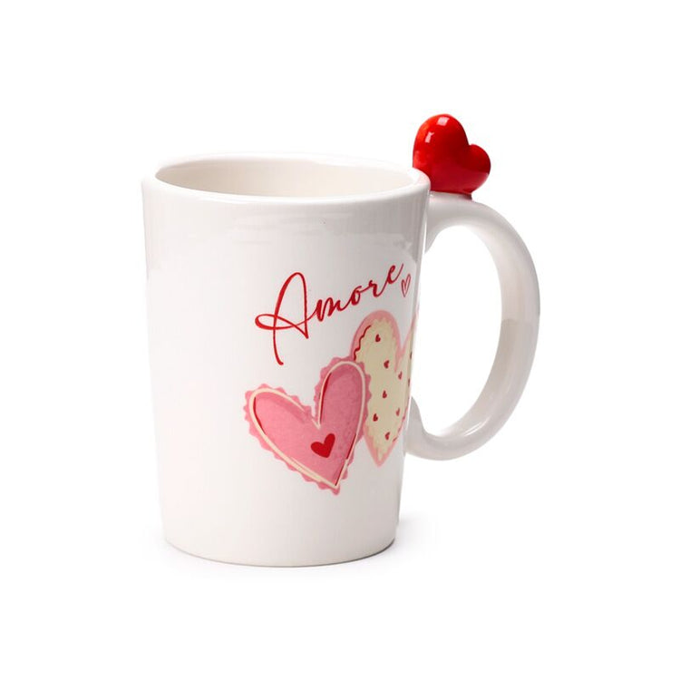 Tasse en céramique avec poignée en forme de cerfs Amore