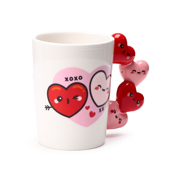 Tasse en céramique avec poignée en forme de cœur xoxo J'adoramals