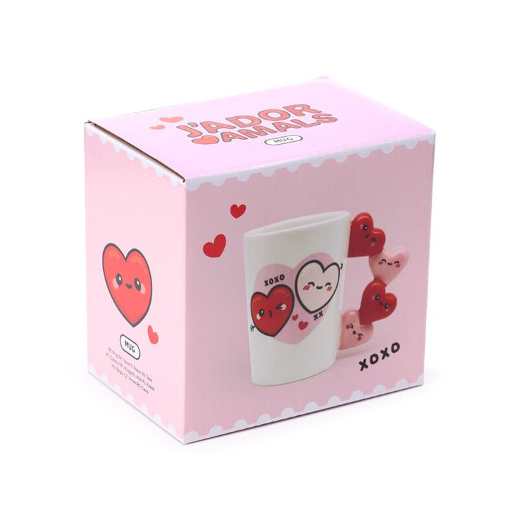 Tasse en céramique avec poignée en forme de cœur xoxo J'adoramals