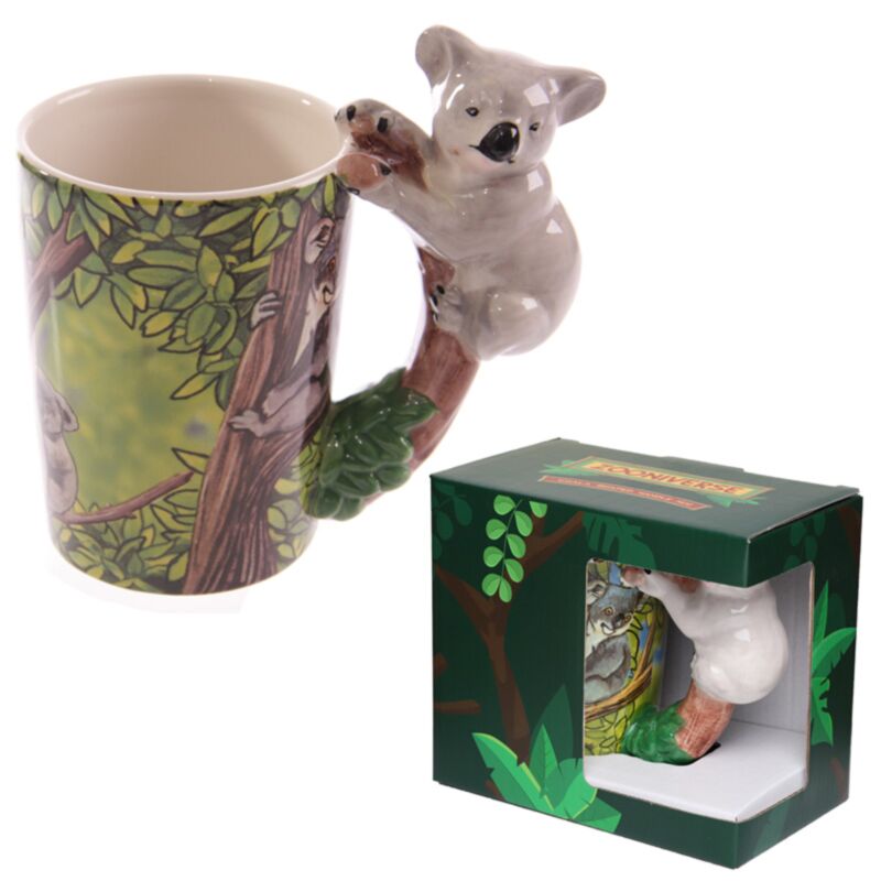Koala blanc - Tasse en céramique de poignée formée