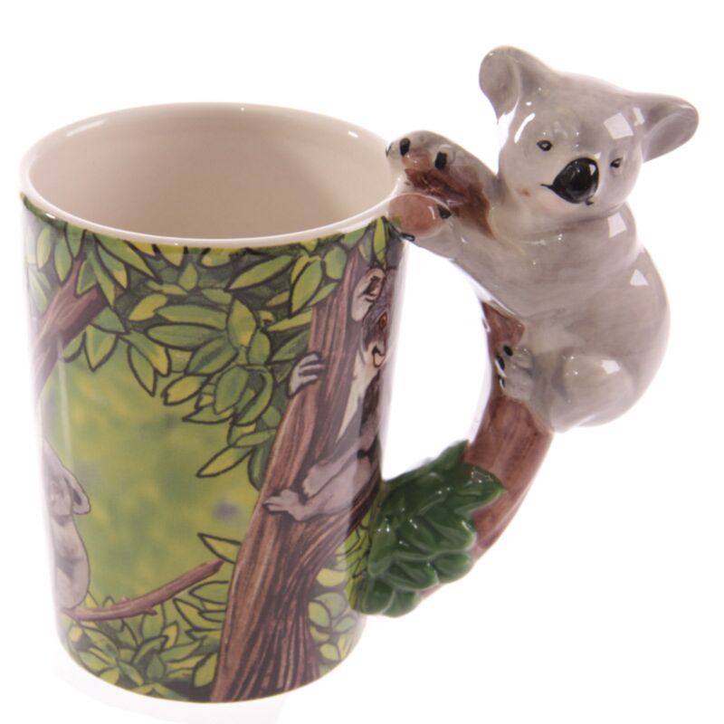 Koala blanc - Tasse en céramique de poignée formée