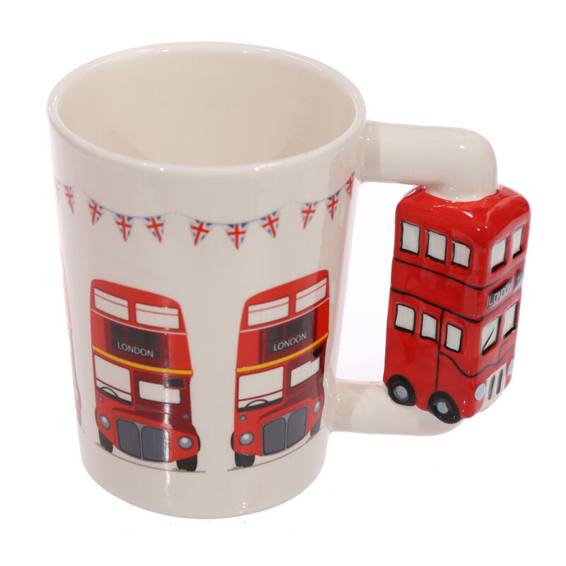 Tasse en céramique à poignée en forme de bus à impériale de Londres