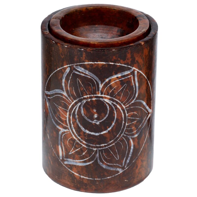 Brûleur à parfum de chakra de pierre de savon violet