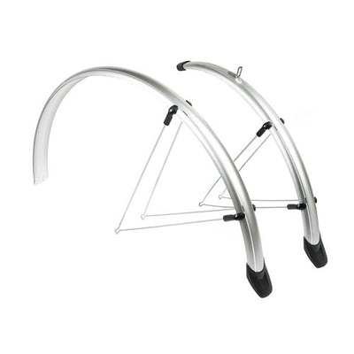 Jeu de garde-boue Rapido 28 pouces 46 mm plastique argenté