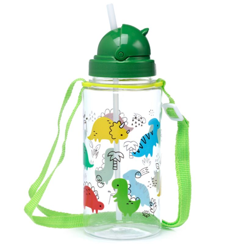 Bouteille d'eau pour enfants Ecozen 450 ml Flip Straw Dinosauria Jr