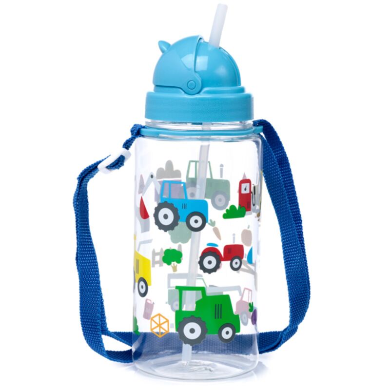 Bouteille d'eau pour enfants Ecozen 450 ml Flip Paille petits tracteurs
